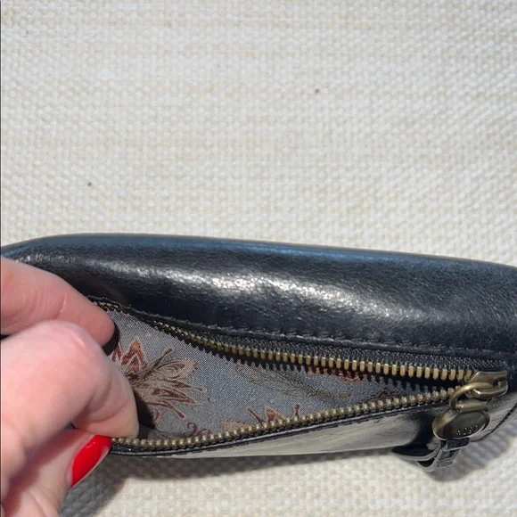 HOBO Midnight Leather Wallet with Brass Accent - Picture 7 of 9